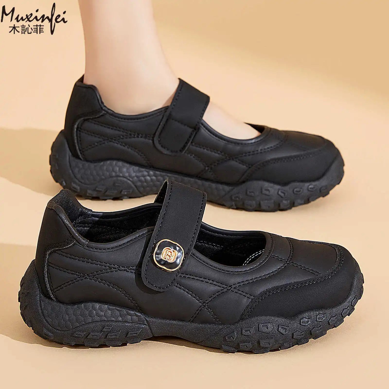 Women's Spring New Fabric Shoes Women's Walking Shoes Soft Soles That Are Not Tiring Versatile Mary Jane Shoes