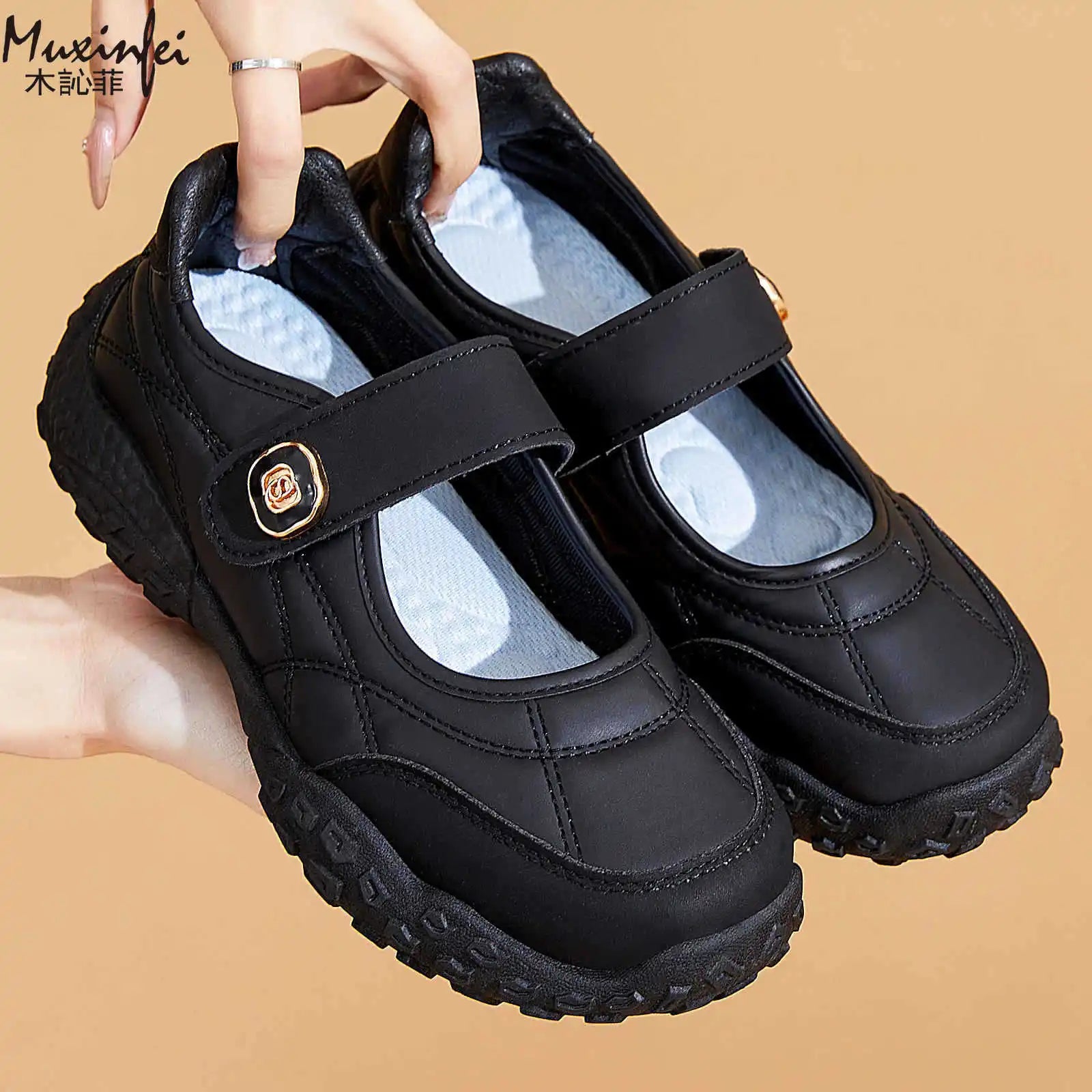 Women's Spring New Fabric Shoes Women's Walking Shoes Soft Soles That Are Not Tiring Versatile Mary Jane Shoes