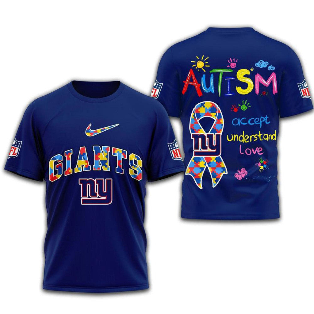 NFL New York Giants 2025 Autism Awareness Shirt Giants Merch Gift Ideas For Football Lovers